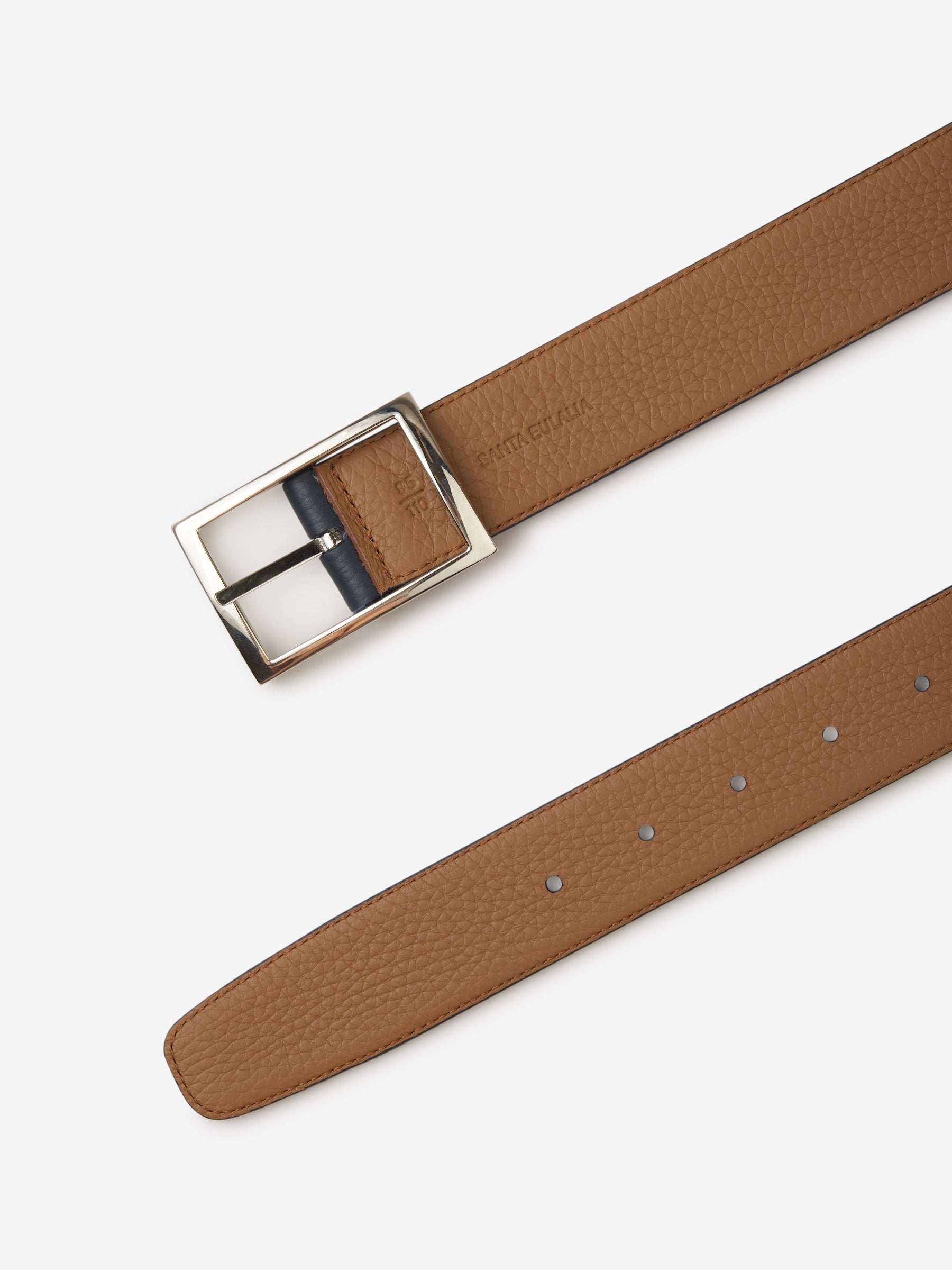 Santa Eulalia Hombre Barcelona Cinturón Piel Granulada color Azul Cobalto sku 622-000732 03 - Foto 4