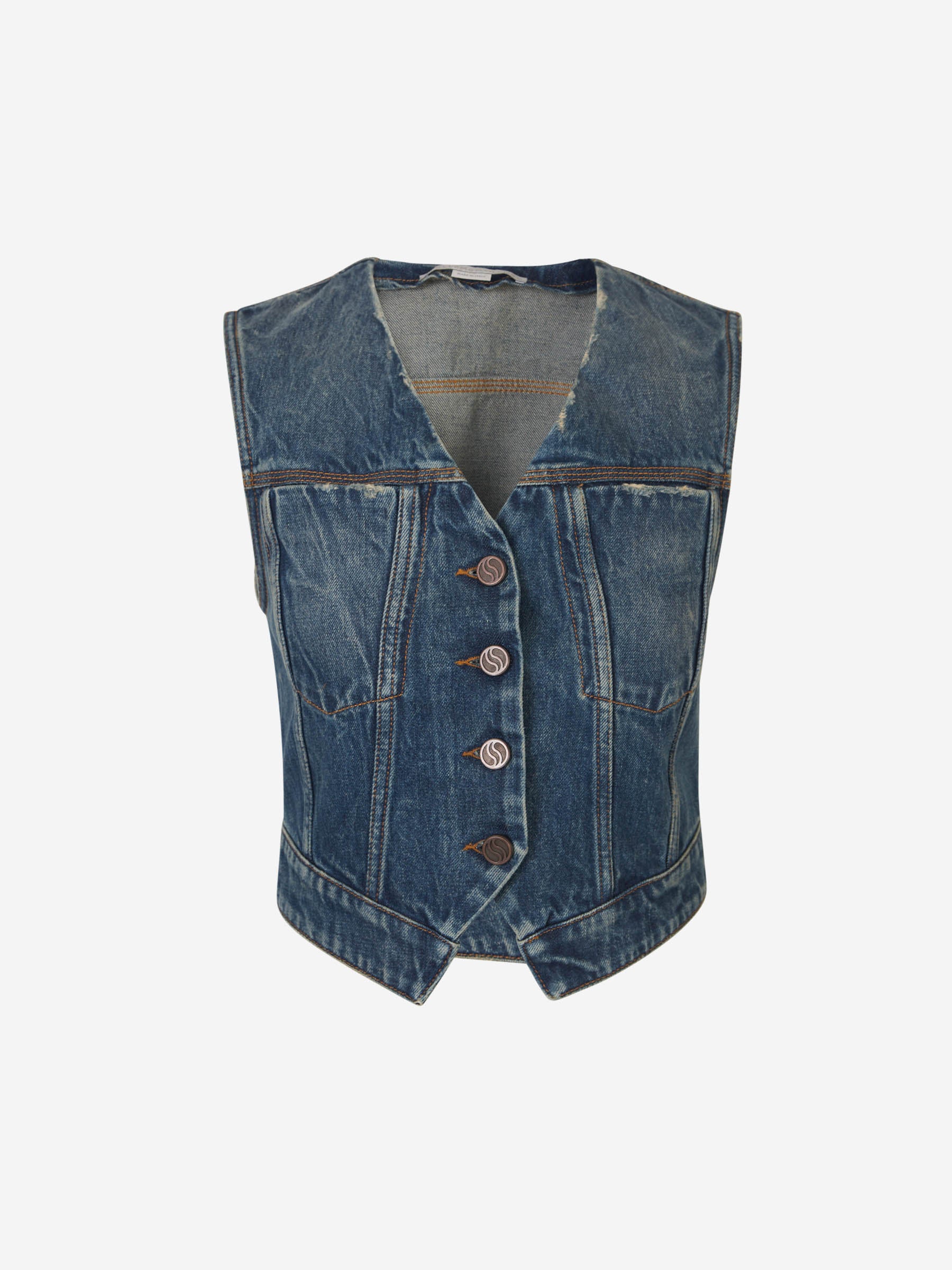 Stella McCartney – Denim Cropped Vest Mujer 703-002157 01