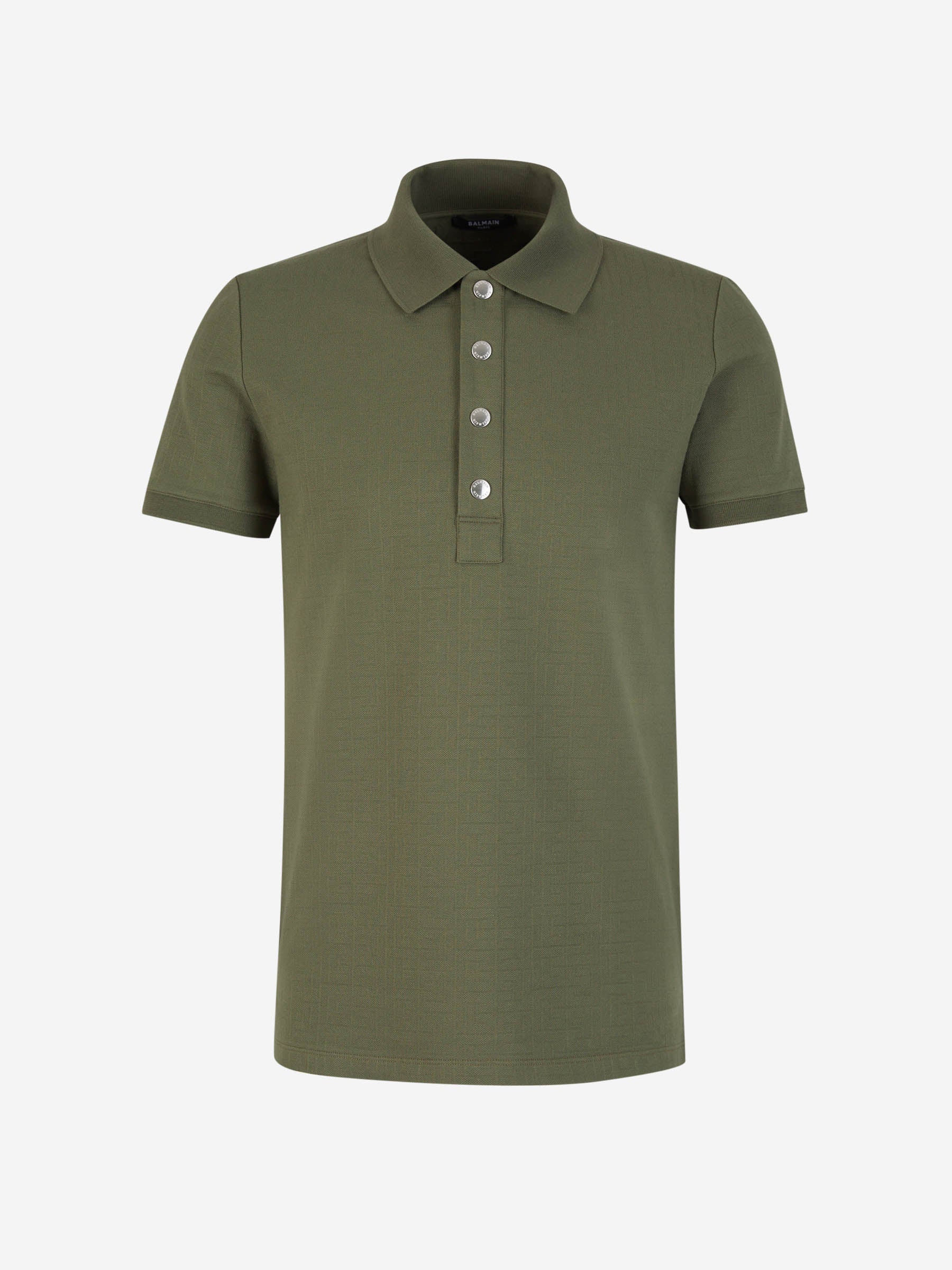 Balmain Jacquard Cotton Polo Hombre 552 001475 00