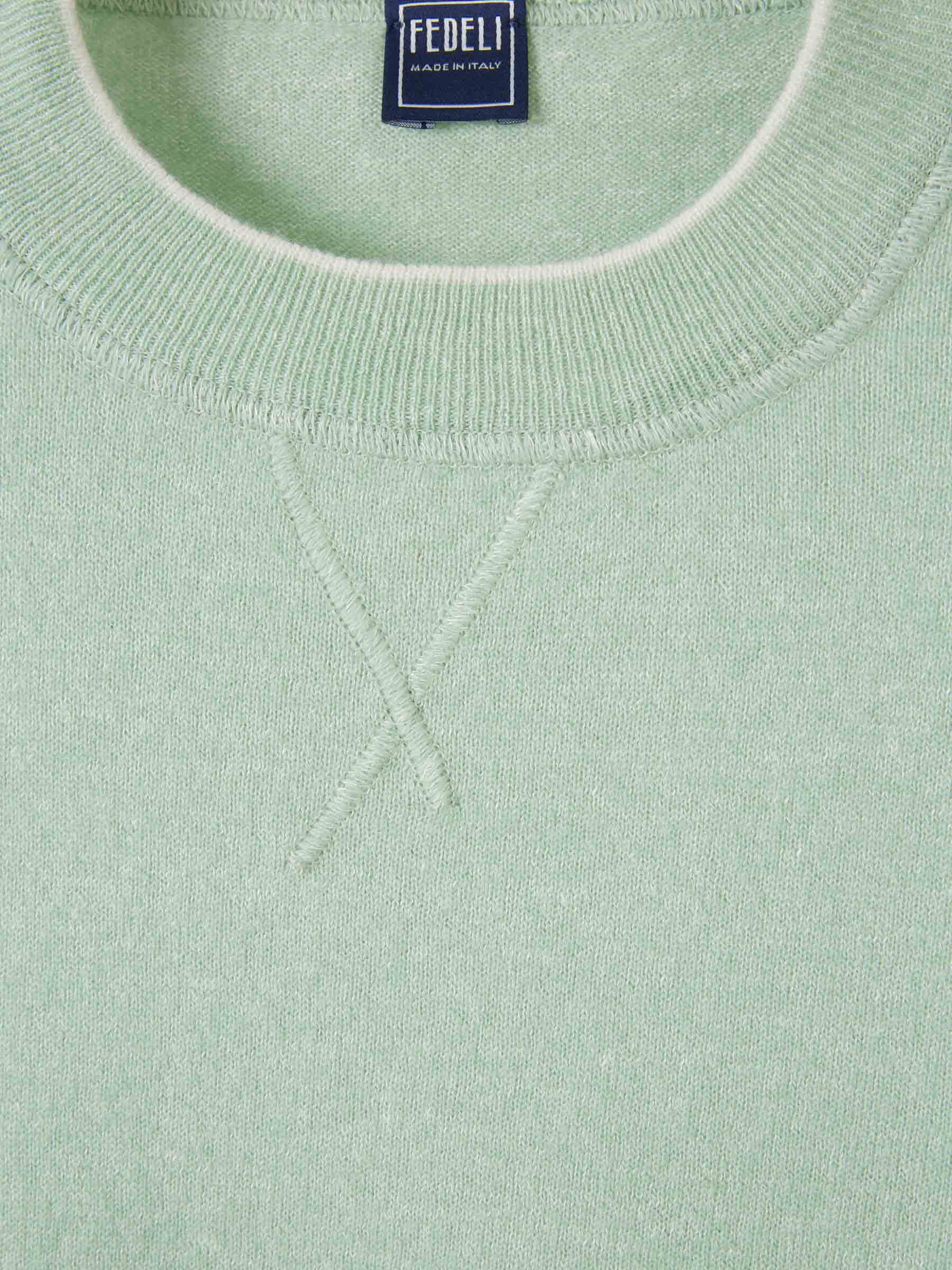 Fedeli Hombre Barcelona Jersey Punto Cashmere color Verde Menta sku 542-002343 01 - Foto 3