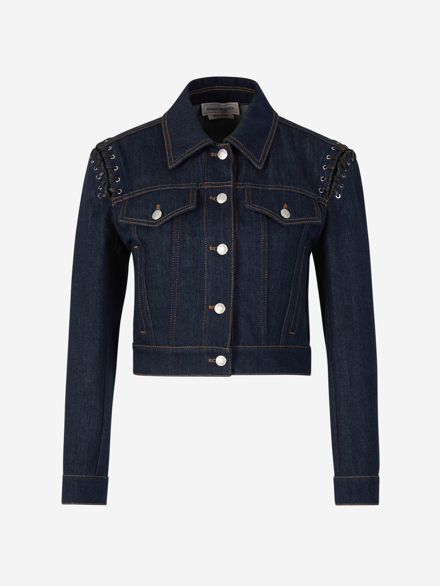 McQueen – Cropped Denim Jacket Mujer 772-001340 01