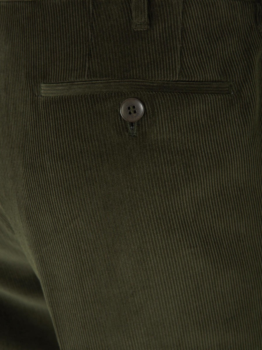 Santa Eulalia Hombre Barcelona Pantalones Pinzas Pana color Verde Oscuro sku 521-002557 02 - Foto 4