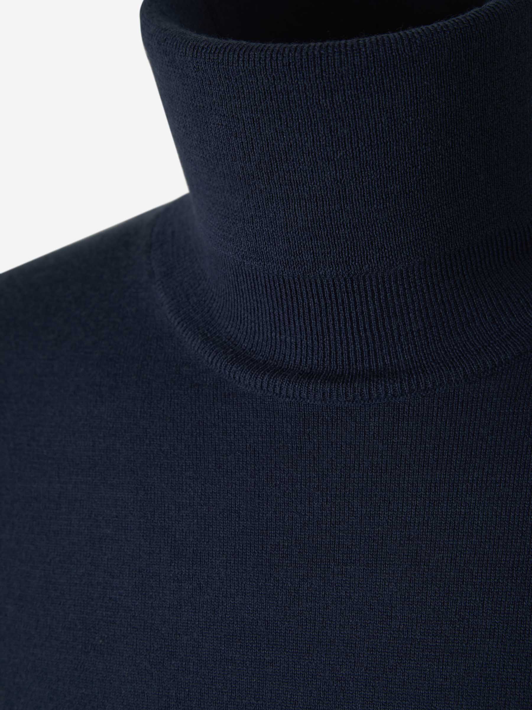 Zanone Hombre Barcelona Jersey Cuello Alto color Azul Cobalto sku 542-002132 04 - Foto 3