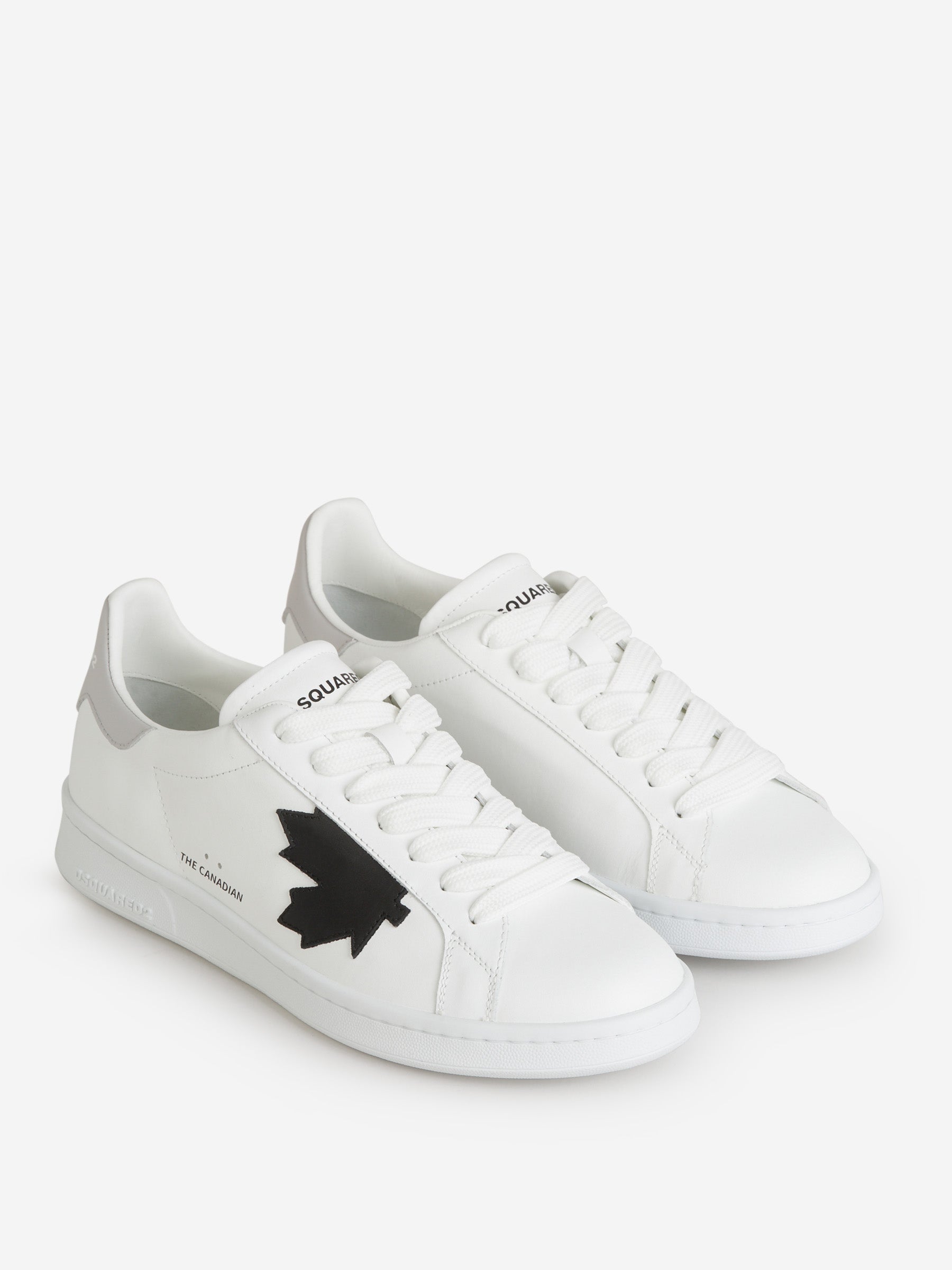 スニーカー Dsquared2 Casual Sneakers In White Calf Leather Dsquared2 Leather THE CANADIAN Low Top Sneakers with