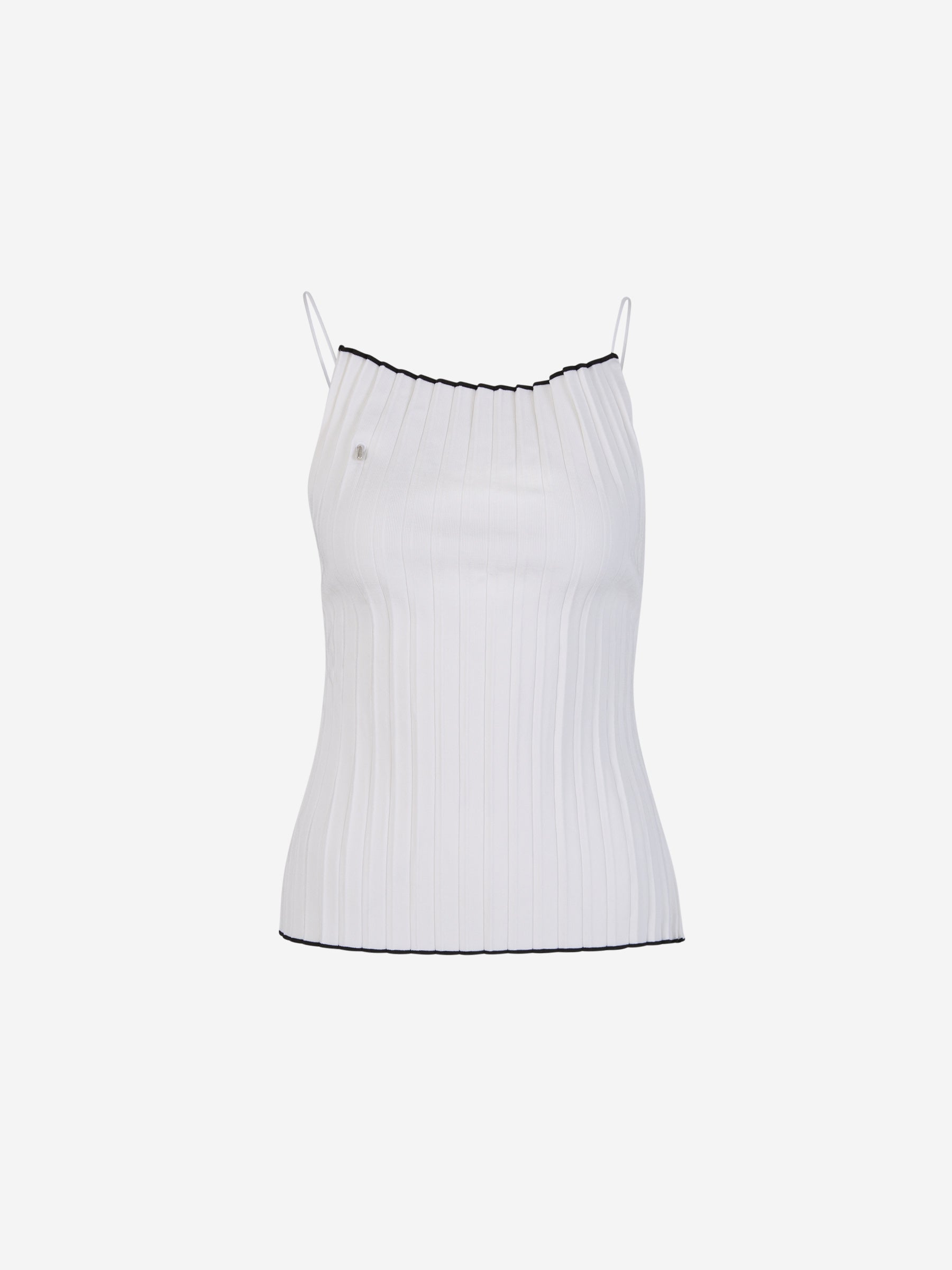 Jacquemus Le Haut Maille Plisse Knit Tops 600046778wht