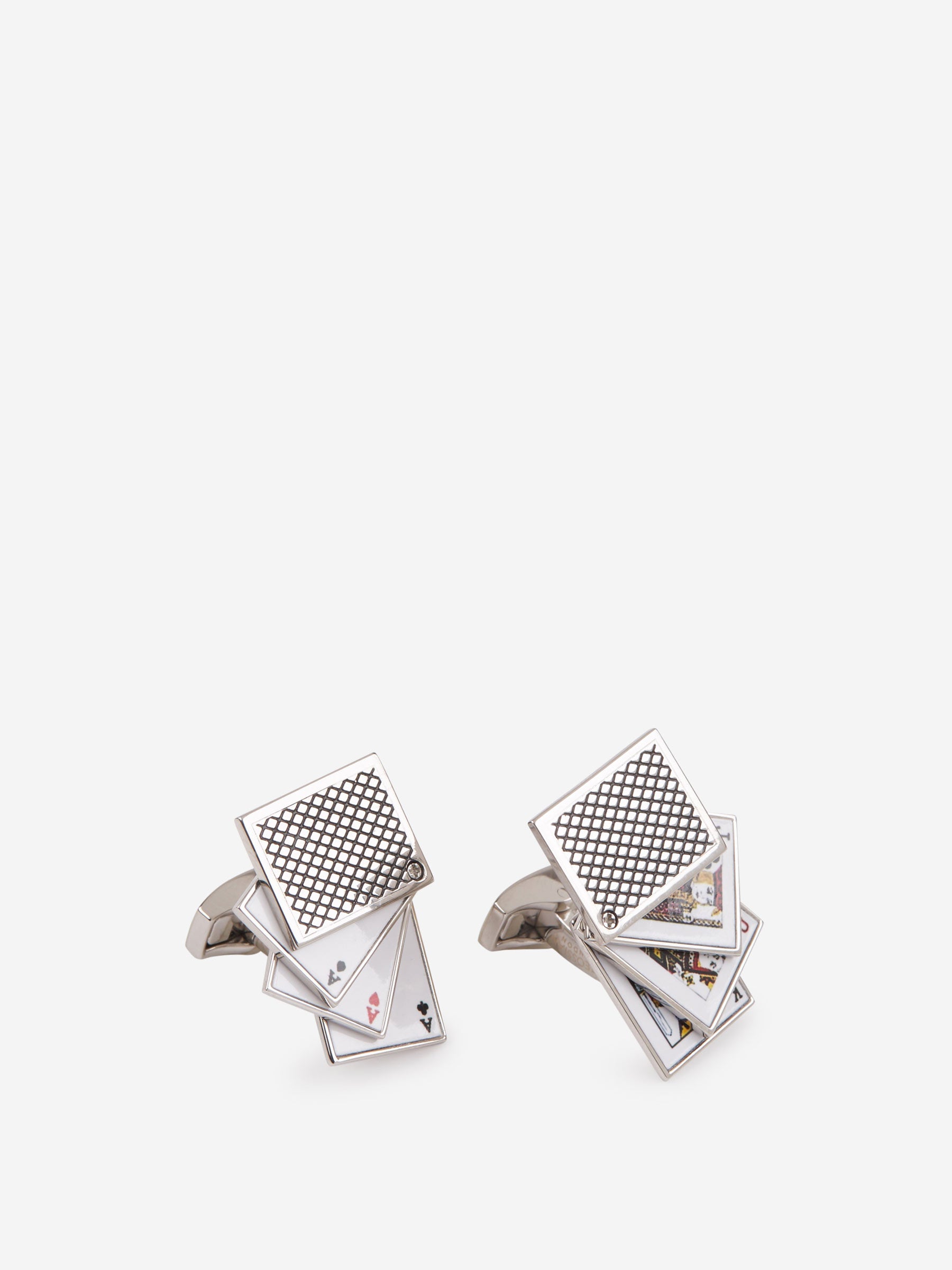 Casino Cards Silver Studs and Cufflinks Set Casino Cards Silver Studs and Cufflinks Set
