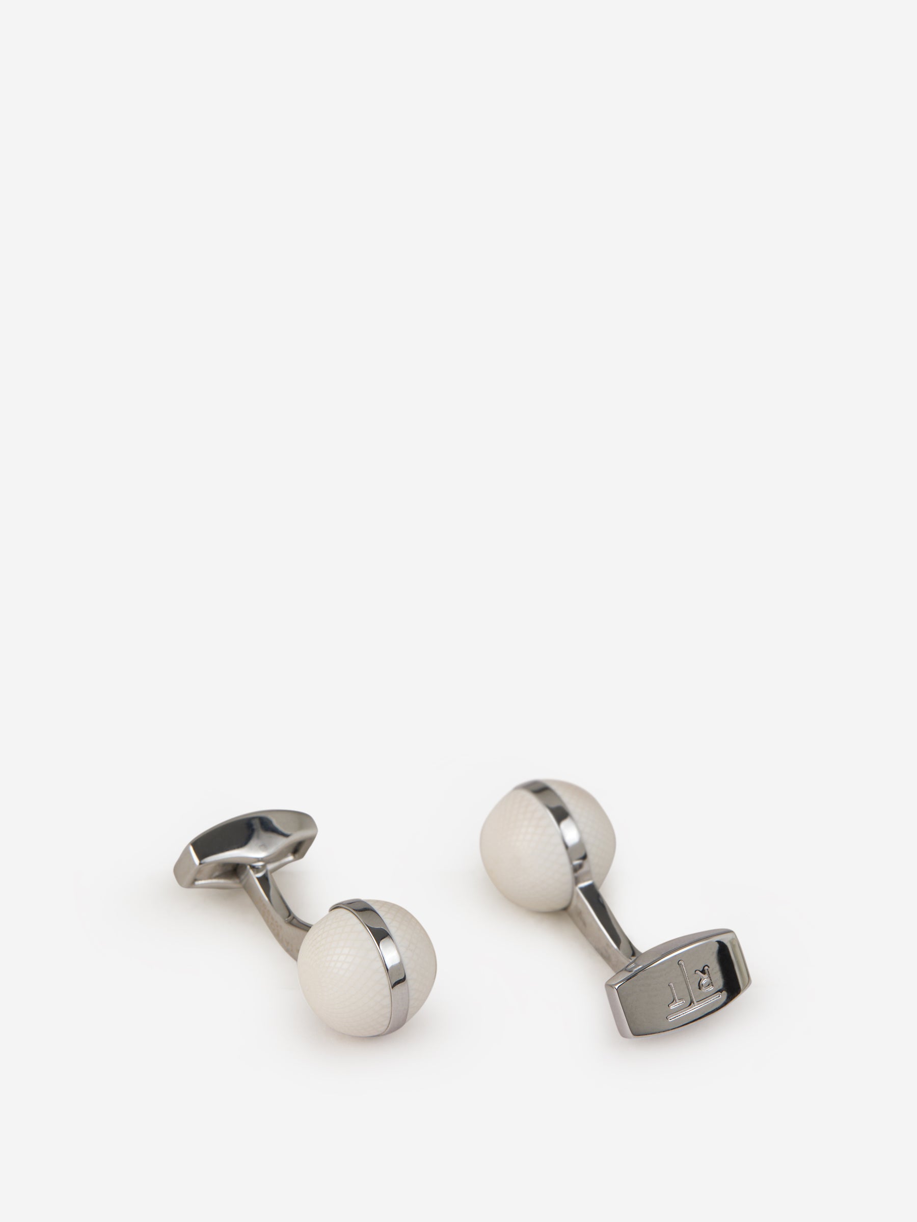 Tateossian Hombre Barcelona Gemelos Redondos Texturizados color Blanco sku 696-000979 01 - Foto 2