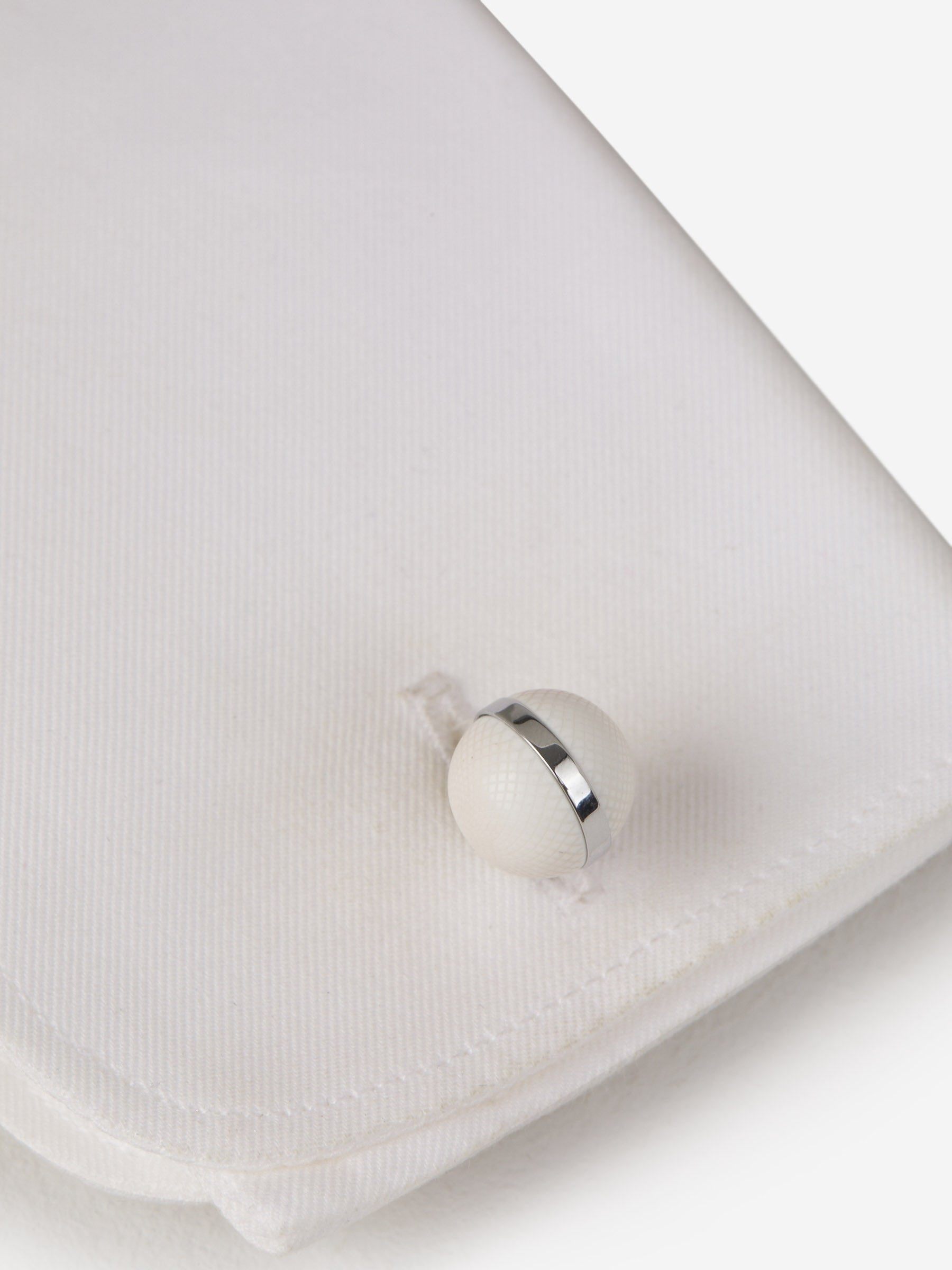 Tateossian Hombre Barcelona Gemelos Redondos Texturizados color Blanco sku 696-000979 01 - Foto 3