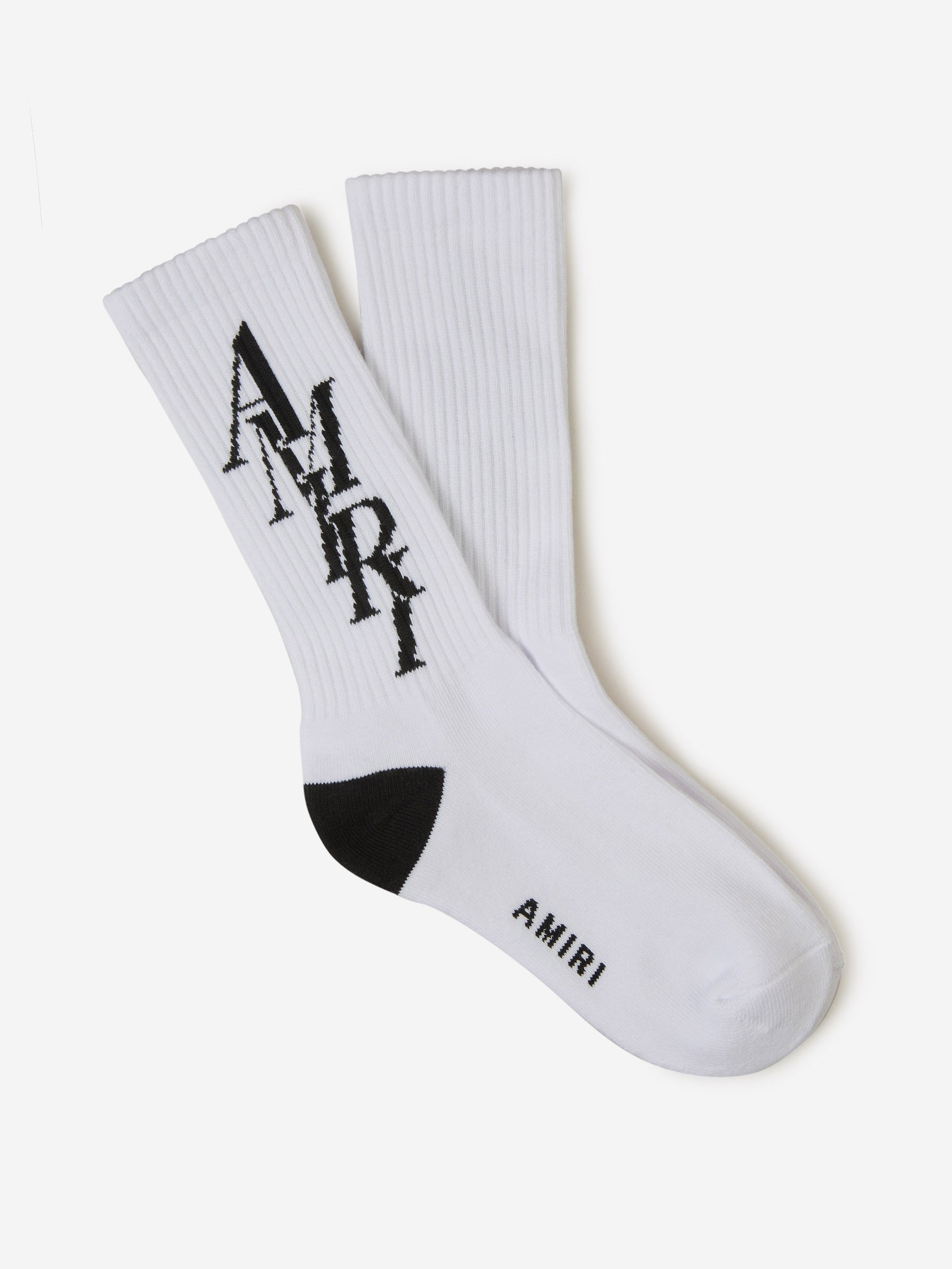 amiri logo socks（AMIRI: White & Red 'MA' Quad Socks | SSENSE）