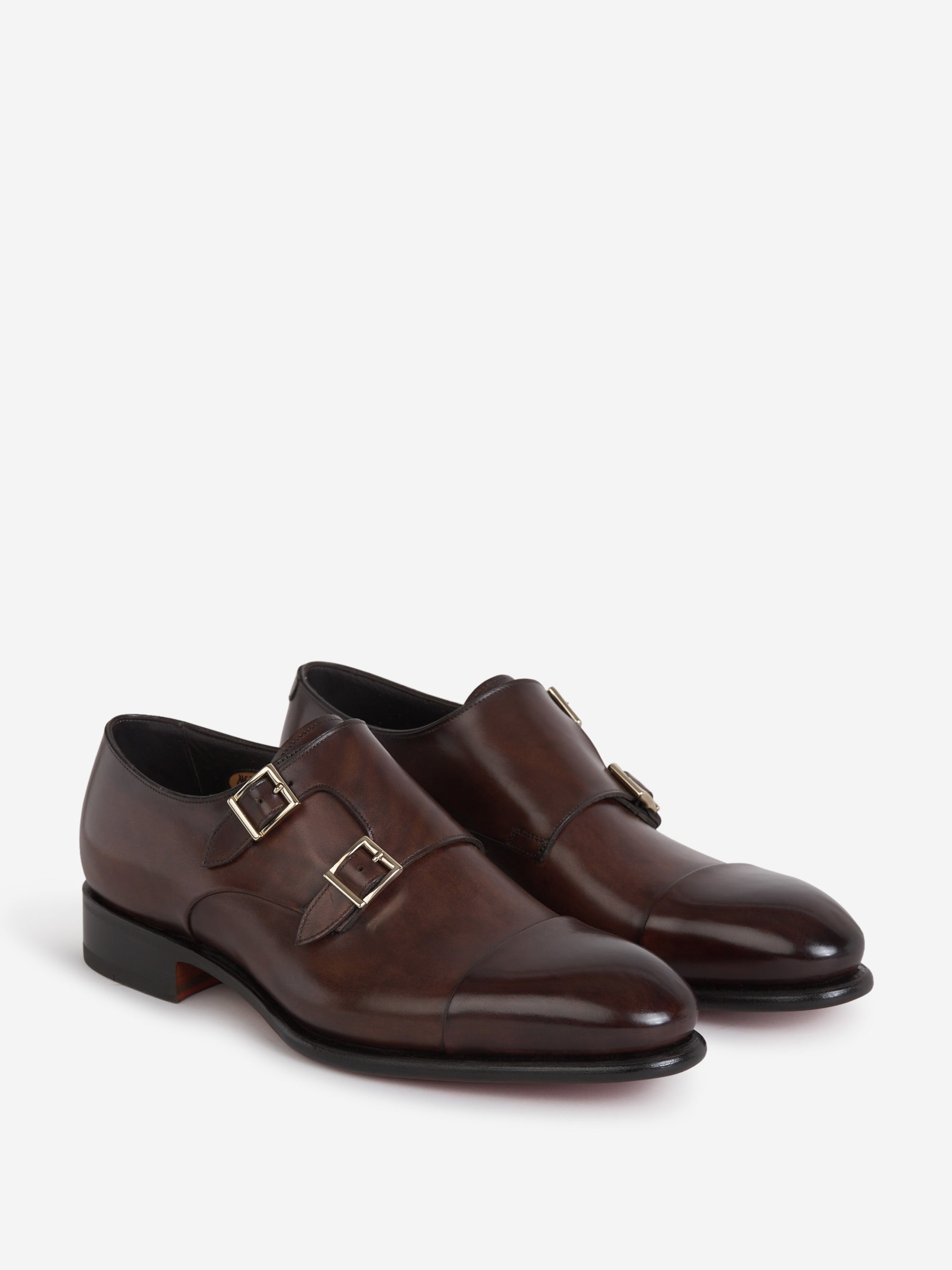 Santoni Hombre Barcelona Zapatos Doble Hebilla color Marrón Oscuro sku 611-003823 02 - Foto 2