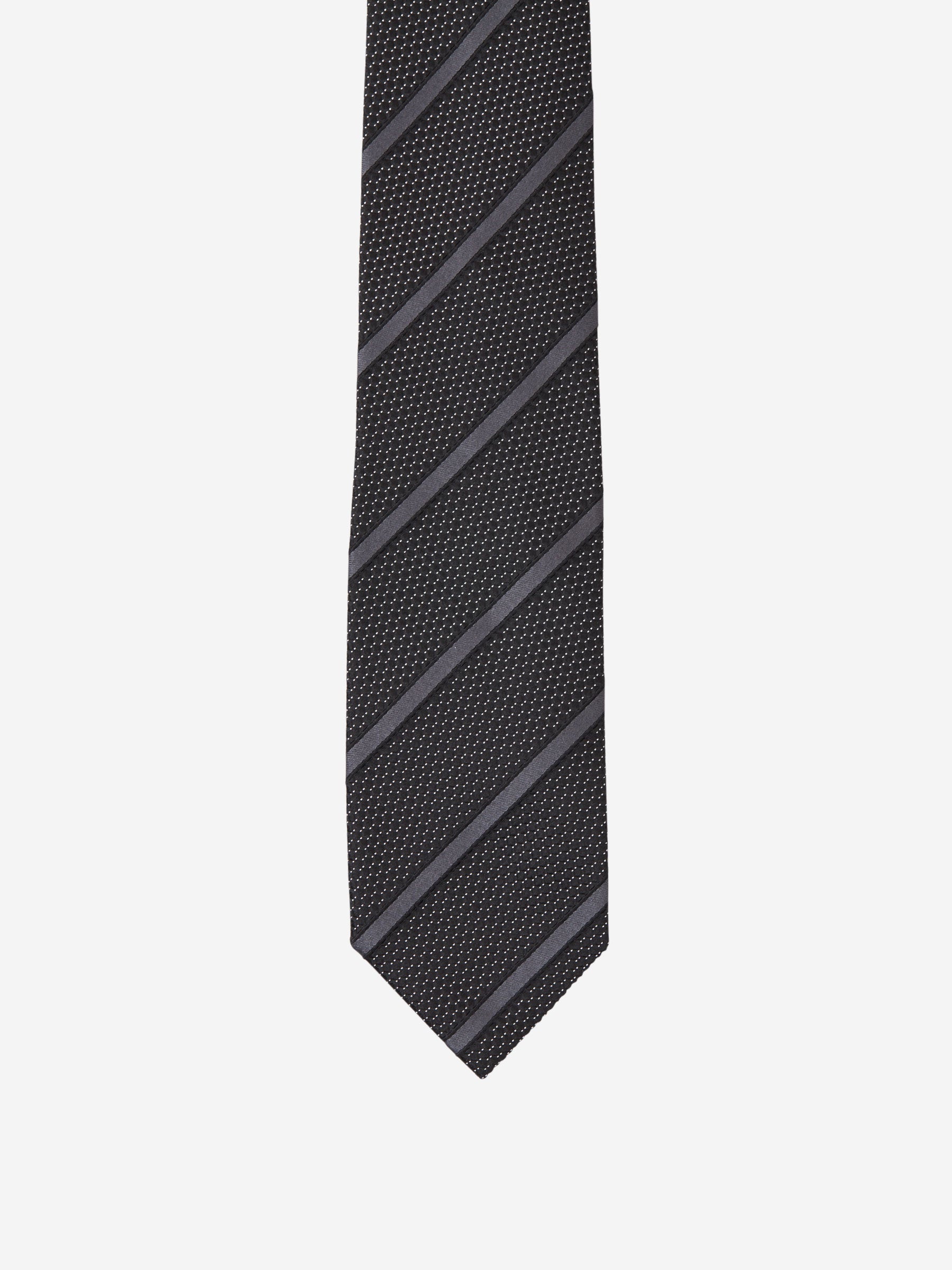 Tom Ford Hombre Barcelona Corbata Motivo Rayas Contraste color Gris Antracita sku 601-000830 02 - Foto 1