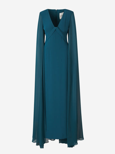 Roland Mouret Mujer Barcelona Vestido Maxi Crepé Capas color Azul sku 732-001393 01 - Foto 1