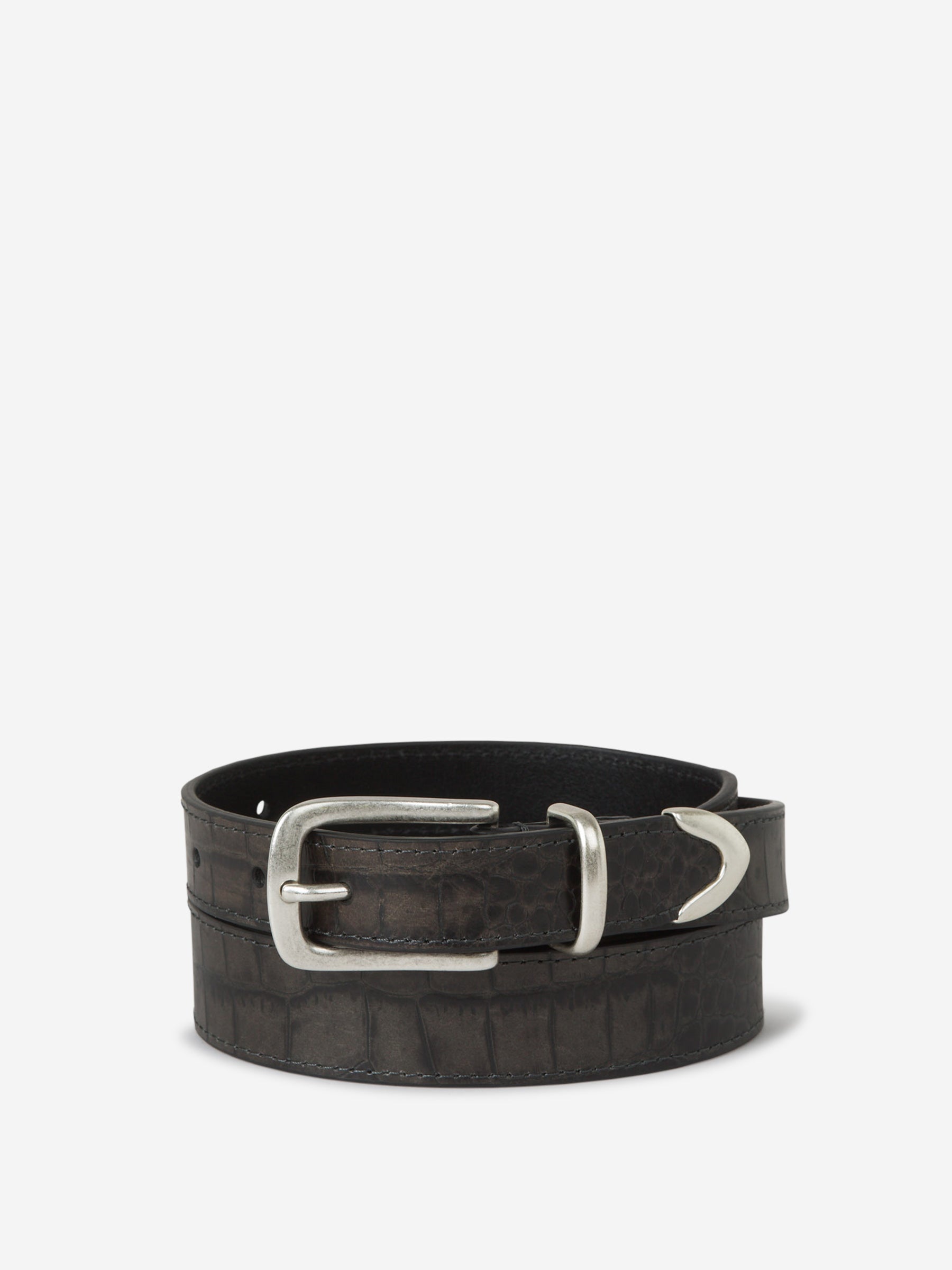 Santa Eulalia Hombre Barcelona Cinturón Piel Croco color Negro sku 622-001249 01 - Foto 1