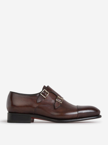 Santoni Hombre Barcelona Zapatos Doble Hebilla color Marrón Oscuro sku 611-003823 02 - Foto 1