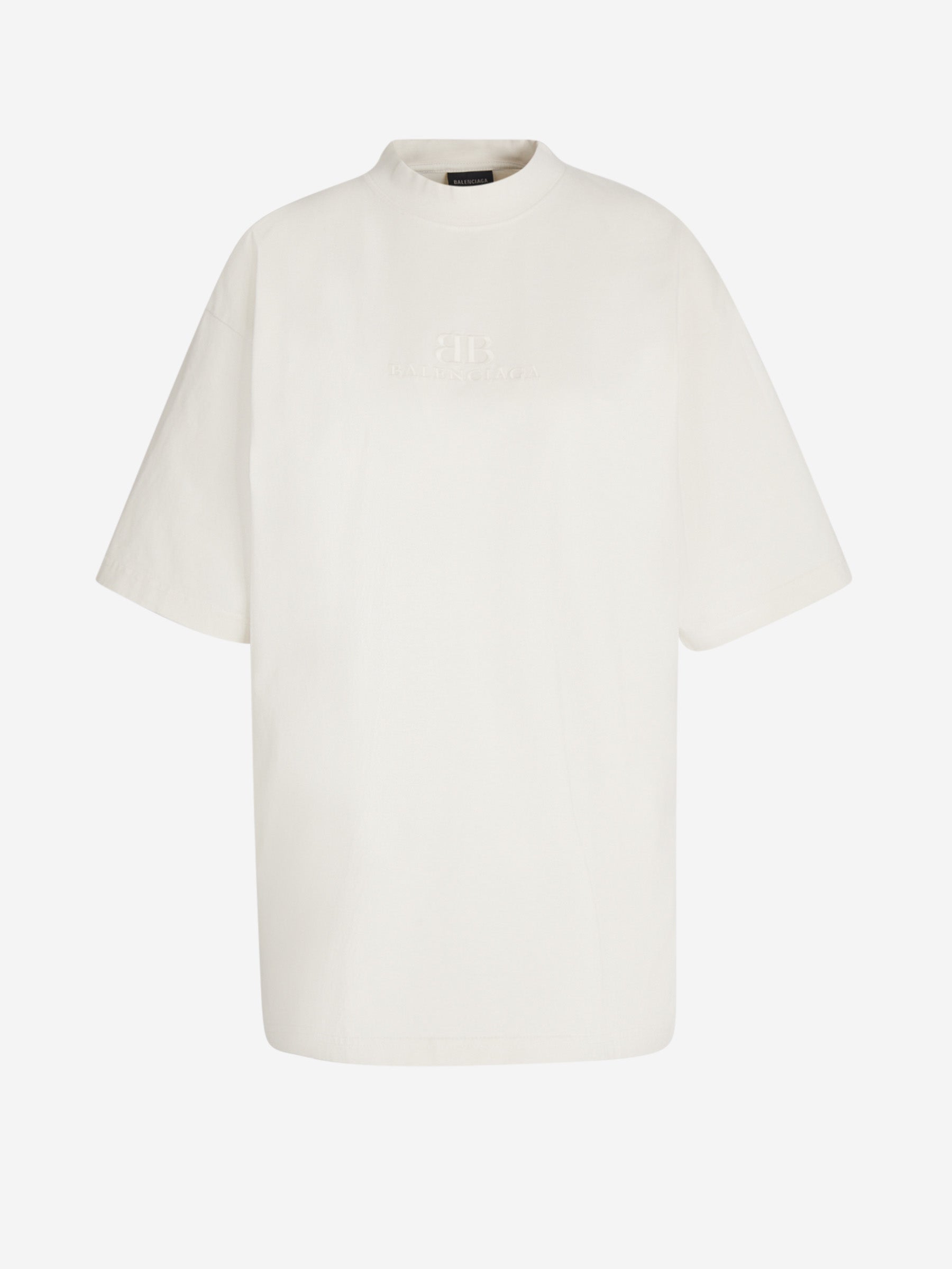 Balenciaga Camiseta Logo Algodón color Crema sku 782-001596 01 - Foto 1