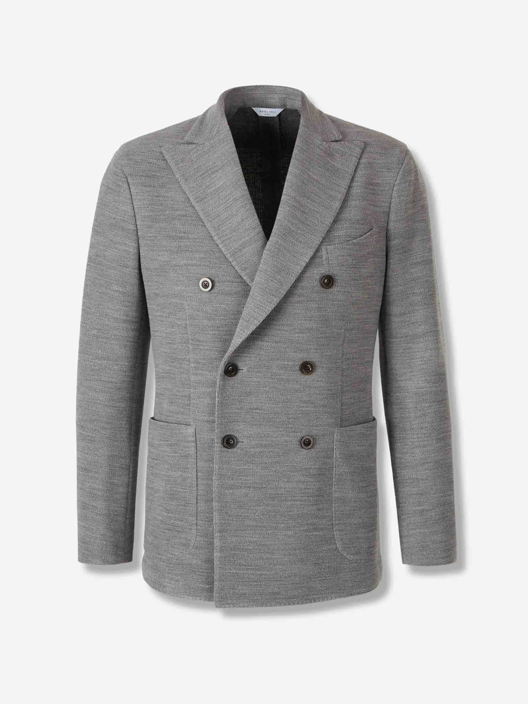 Boglioli Hombre Barcelona Americana Cruzada Lana color Gris sku 302-003587 01 - Foto 1
