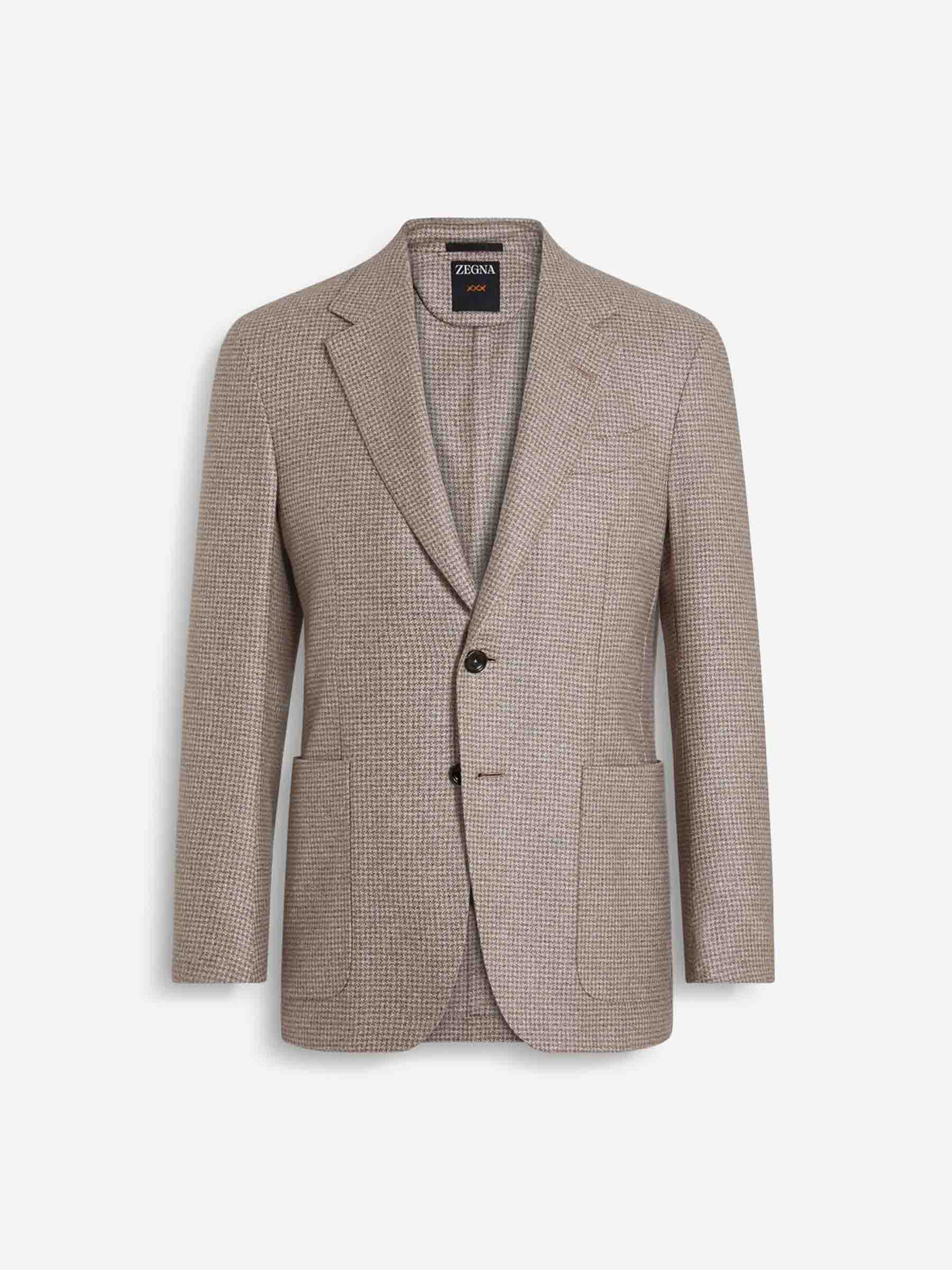 Zegna Hombre Barcelona Americana Recta Pata de Gallo color Beige sku 302-003614 01 - Foto 1