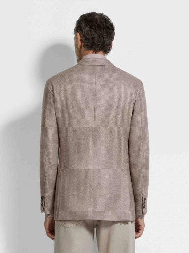 Zegna Hombre Barcelona Americana Recta Pata de Gallo color Beige sku 302-003614 01 - Foto 3