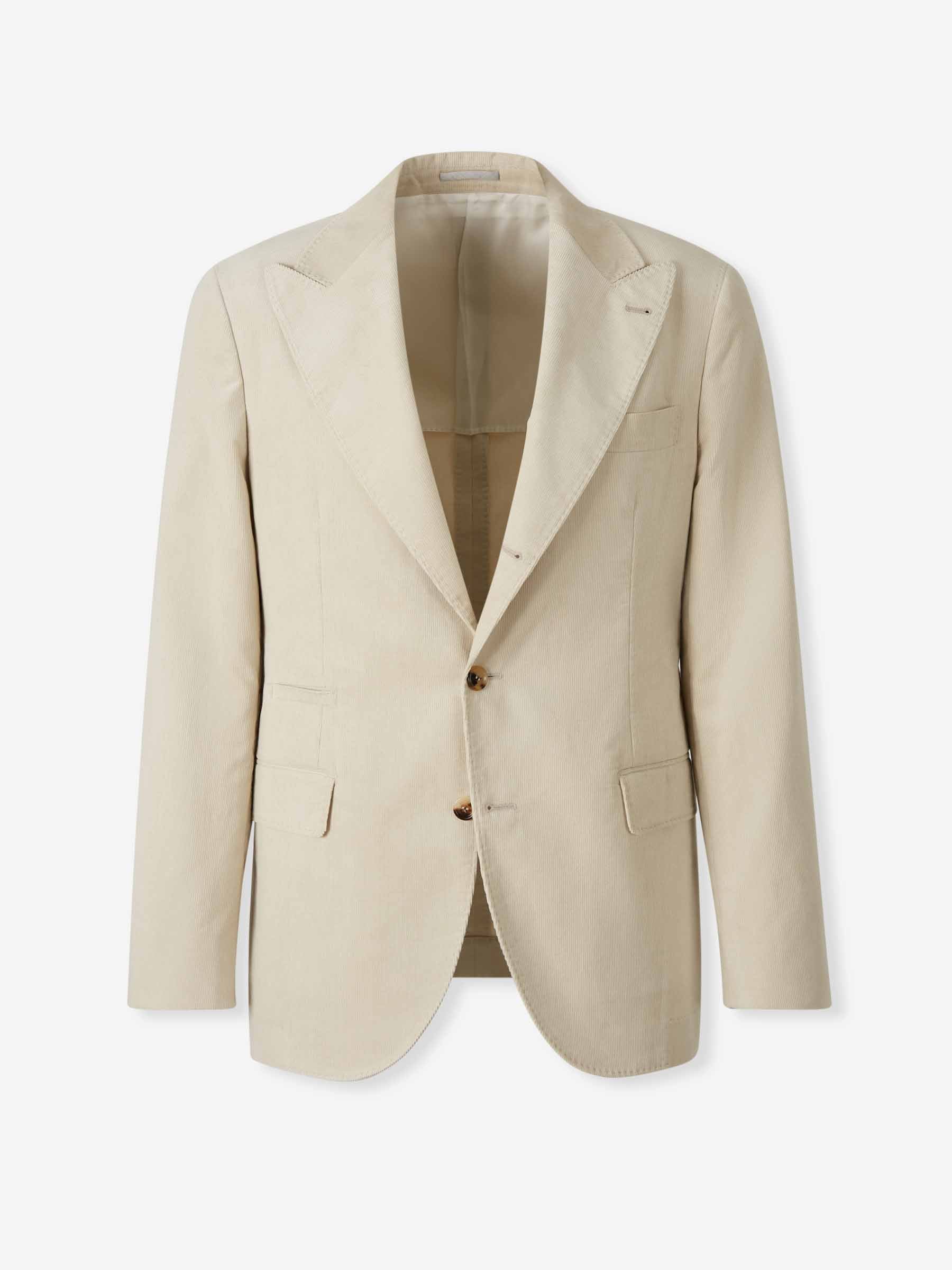 Brunello Cucinelli Hombre Barcelona Americana Recta Pana color Beige sku 302-003618 01 - Foto 1