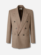 Saint Laurent Hombre Barcelona Americana Cruzada Lana color Beige sku 302-003621 01 - Foto 1