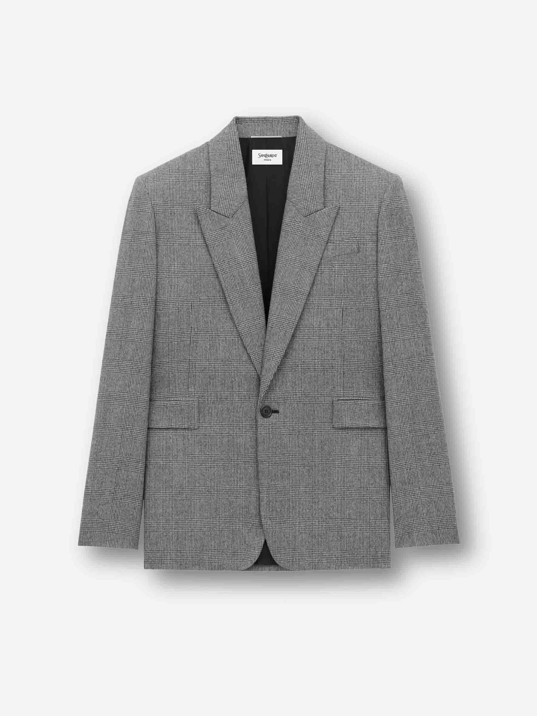 Saint Laurent Hombre Barcelona Americana Recta Lana color Negro sku 302-003622 01 - Foto 1