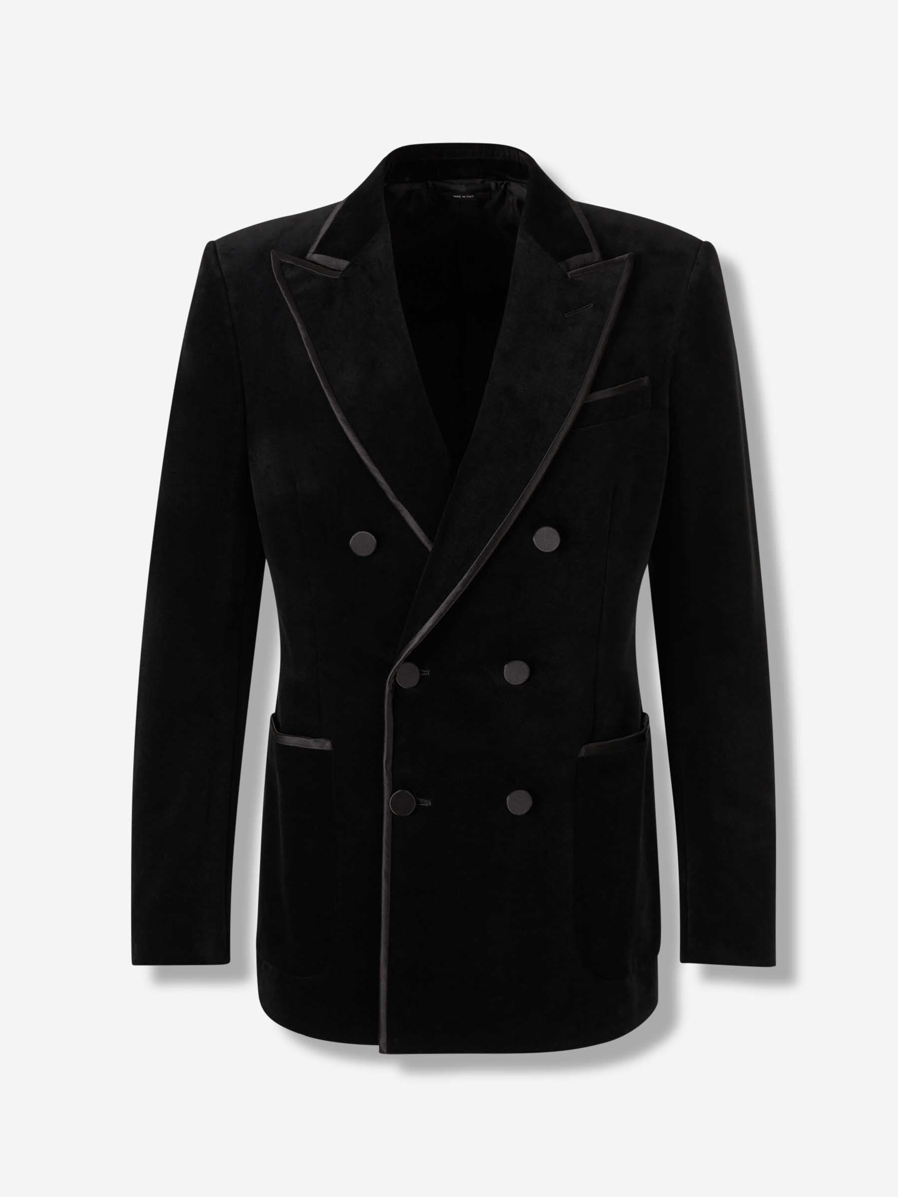 Tom Ford Hombre Barcelona Americana Cruzada Terciopelo color Negro sku 302-003625 01 - Foto 1