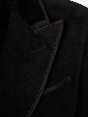 Tom Ford Hombre Barcelona Americana Cruzada Terciopelo color Negro sku 302-003625 01 - Foto 3