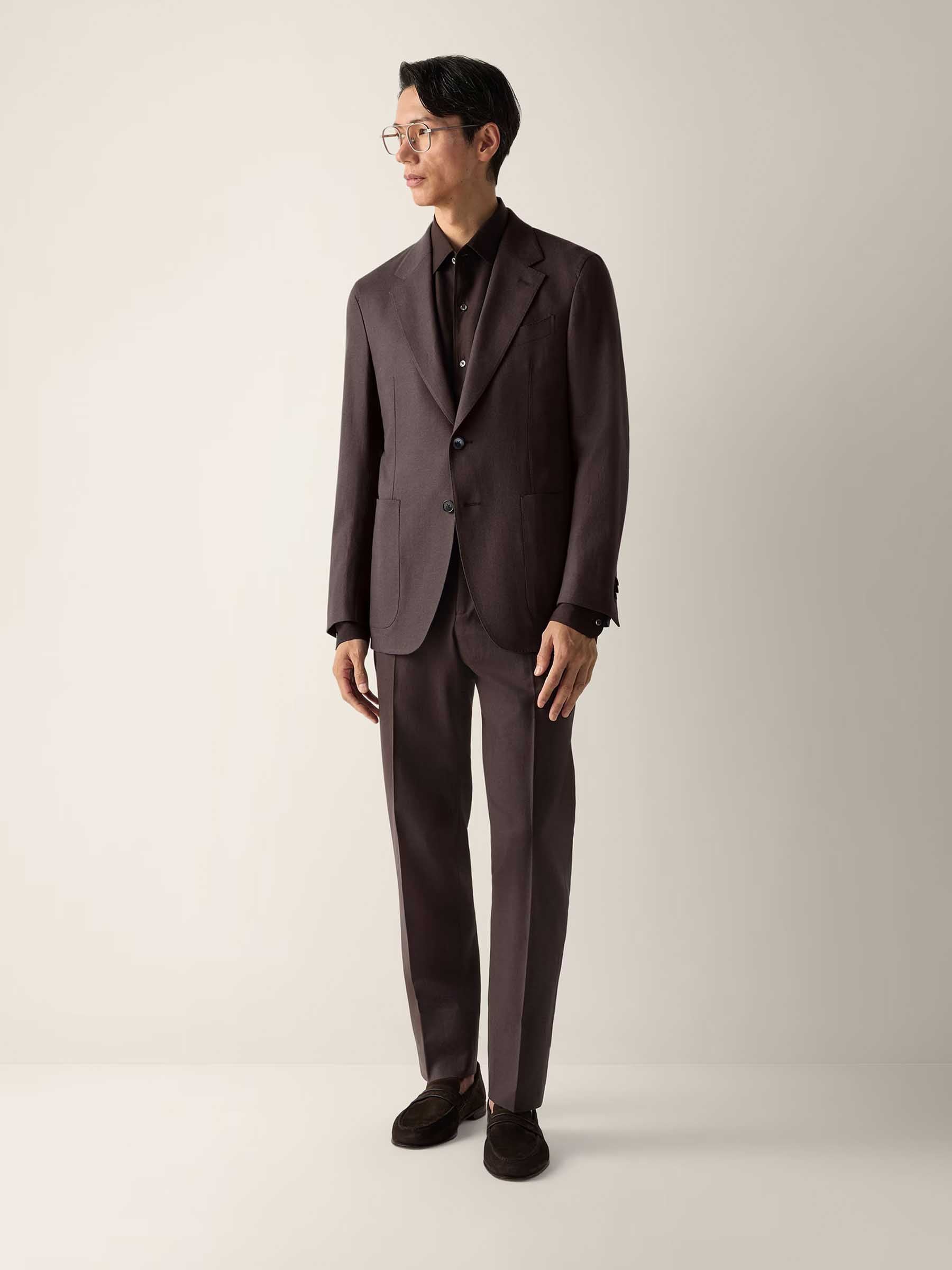 Zegna Hombre Barcelona Americana Recta Lisa color Marrón Oscuro sku 302-003656 01 - Foto 2