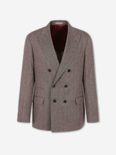 Brunello Cucinelli Hombre Barcelona Americana Cruzada Lino color Marrón sku 302-003677 01 - Foto 1