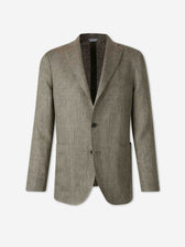 Boglioli Hombre Barcelona Americana Lino K color Verde Militar sku 302-003681 01 - Foto 1