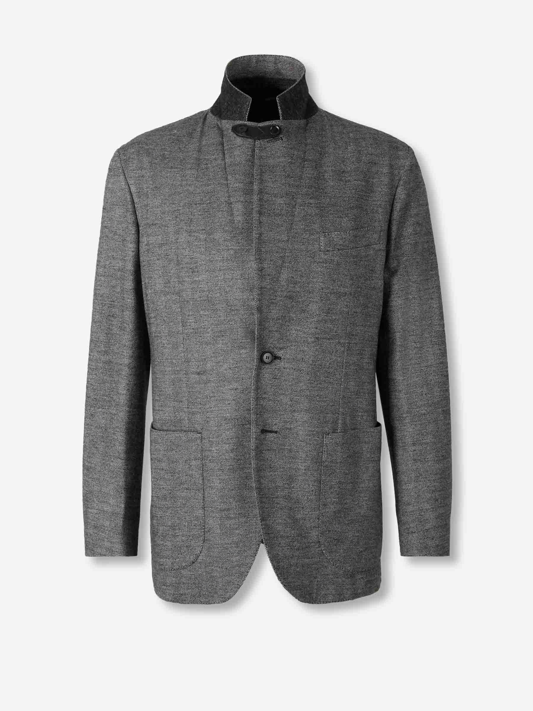 Brioni Hombre Barcelona Americana Recta Espiga color Gris sku 302-003690 01 - Foto 2