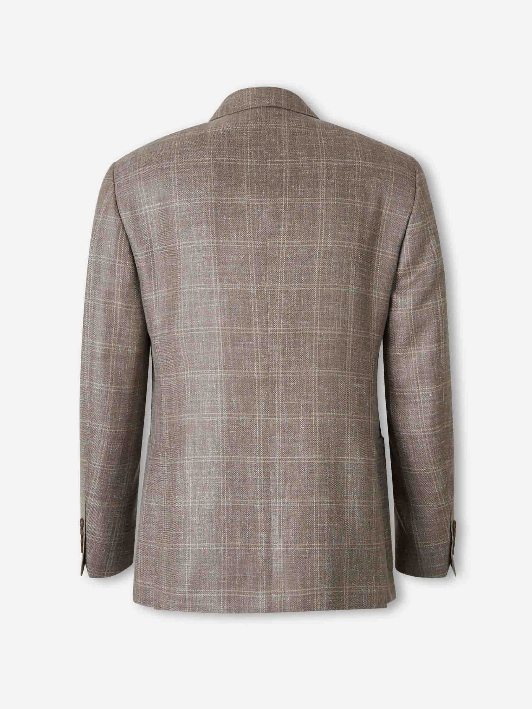 Canali Hombre Barcelona Americana Recta Cuadros color Taupe sku 302-003696 03 - Foto 2