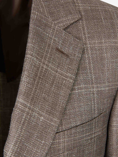 Canali Hombre Barcelona Americana Recta Cuadros color Taupe sku 302-003696 03 - Foto 3