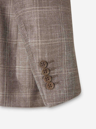 Canali Hombre Barcelona Americana Recta Cuadros color Taupe sku 302-003696 03 - Foto 4