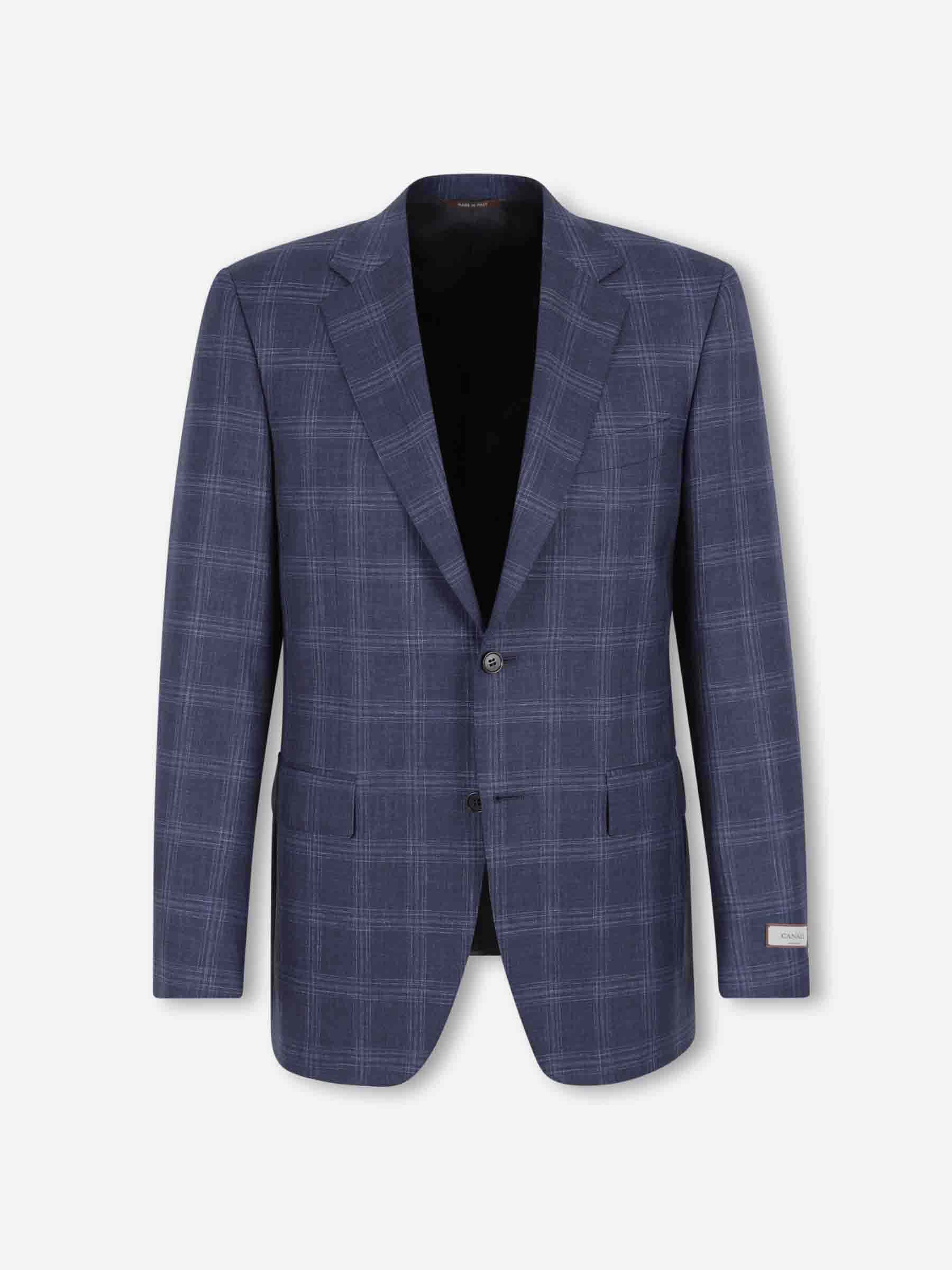 Canali Hombre Barcelona Americana Recta Cuadros color Azul Marino sku 302-003699 01 - Foto 1