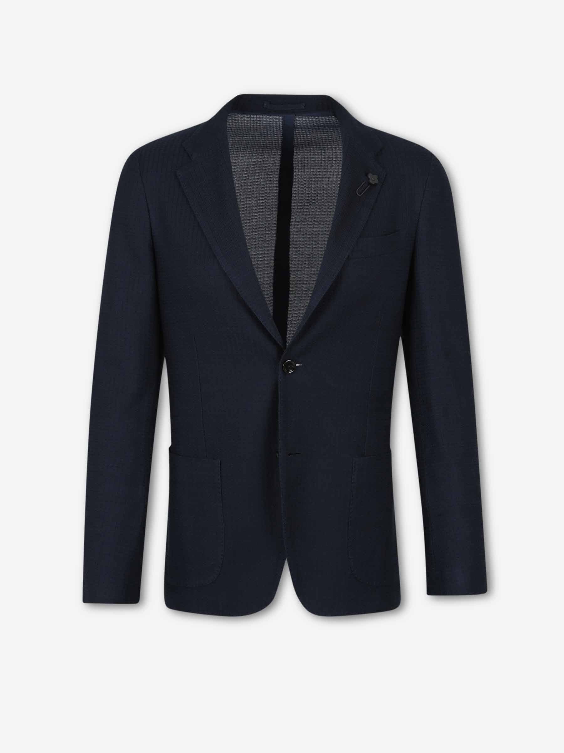 Lardini Hombre Barcelona Americana Recta Algodón color Azul Noche sku 302-003701 01 - Foto 1