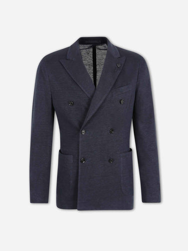 Lardini Hombre Barcelona Americana Cruzada Algodón color Azul Marino sku 302-003702 01 - Foto 1