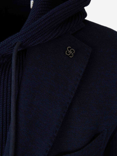 Gran Sasso Hombre Barcelona Americana Punto Capucha color Azul Noche sku 302-003709 01 - Foto 4