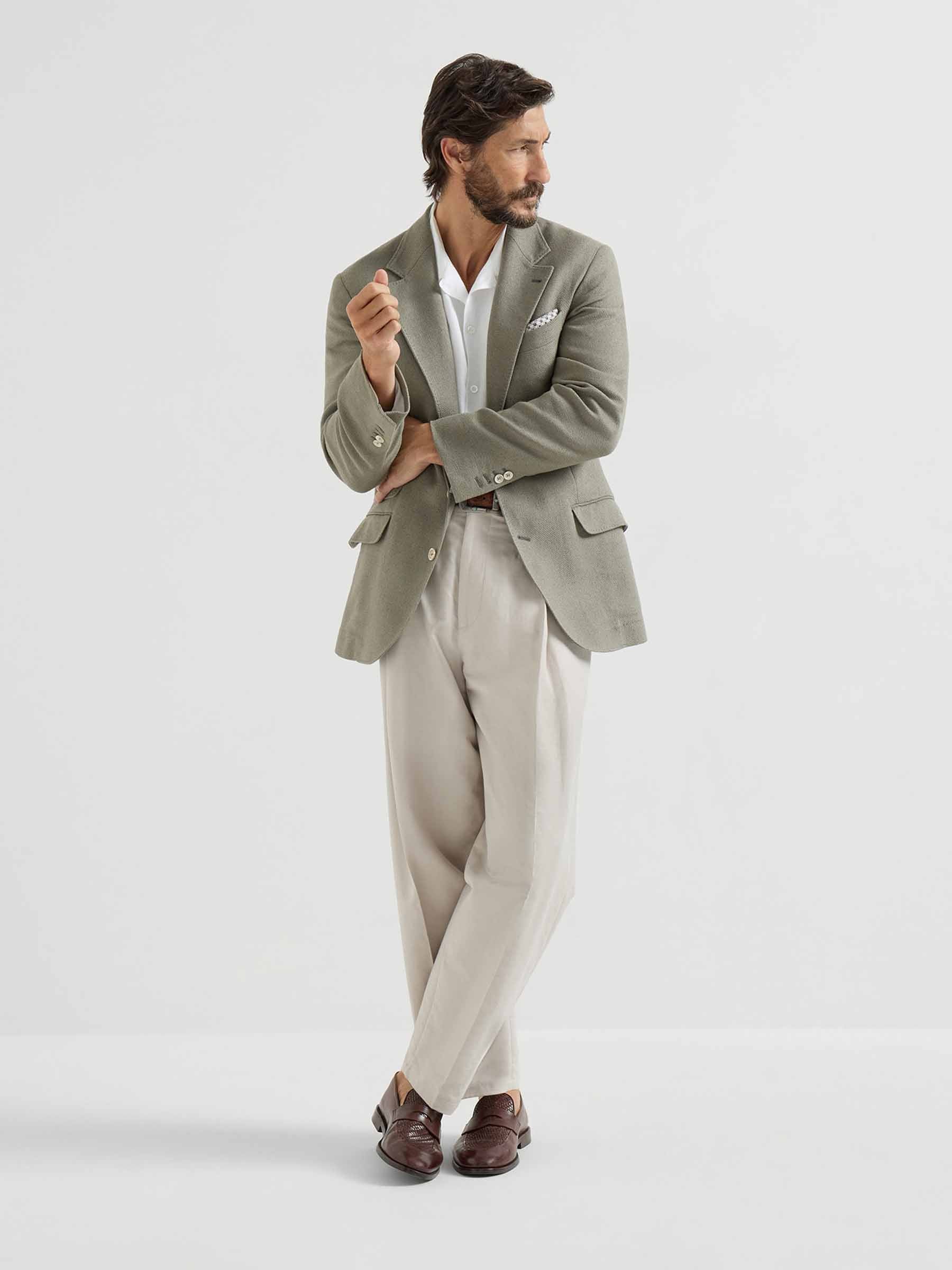 Brunello Cucinelli Hombre Barcelona Americana Recta Seda color Verde sku 302-003715 01 - Foto 2