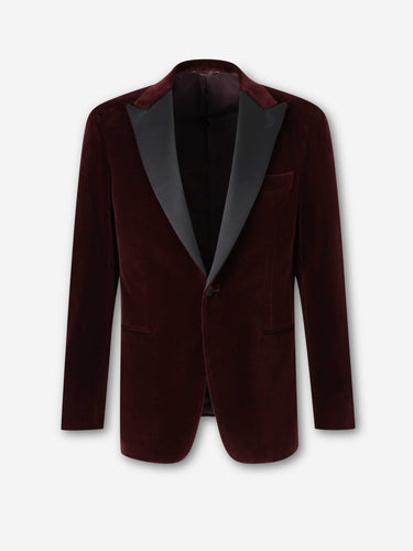 Canali Hombre Barcelona Americana Recta Terciopelo color Burdeos sku 302-003752 02 - Foto 1