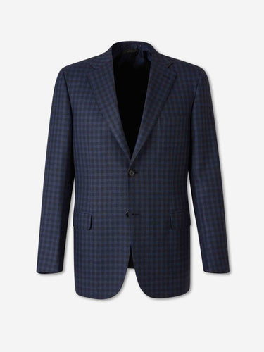 Brioni Hombre Barcelona Americana Recta Cuadros color Azul Marino sku 302-003758 01 - Foto 1