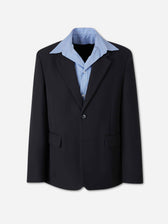 Balenciaga Hombre Barcelona Americana Efecto Camisa color Azul Noche sku 302-003774 01 - Foto 1