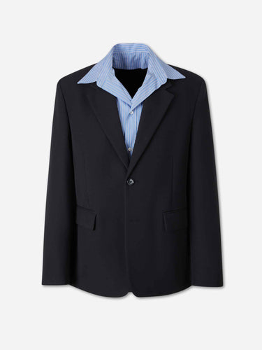 Balenciaga Hombre Barcelona Americana Efecto Camisa color Azul Noche sku 302-003774 01 - Foto 1
