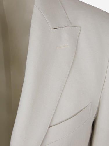 Scabal Hombre Barcelona Traje Liso Lino color Marfil sku 311-000362 01 - Foto 3