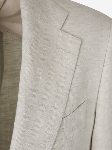 Santa Eulalia Hombre Barcelona Traje Lino Espiga color Beige sku 312-002841 02 - Foto 3