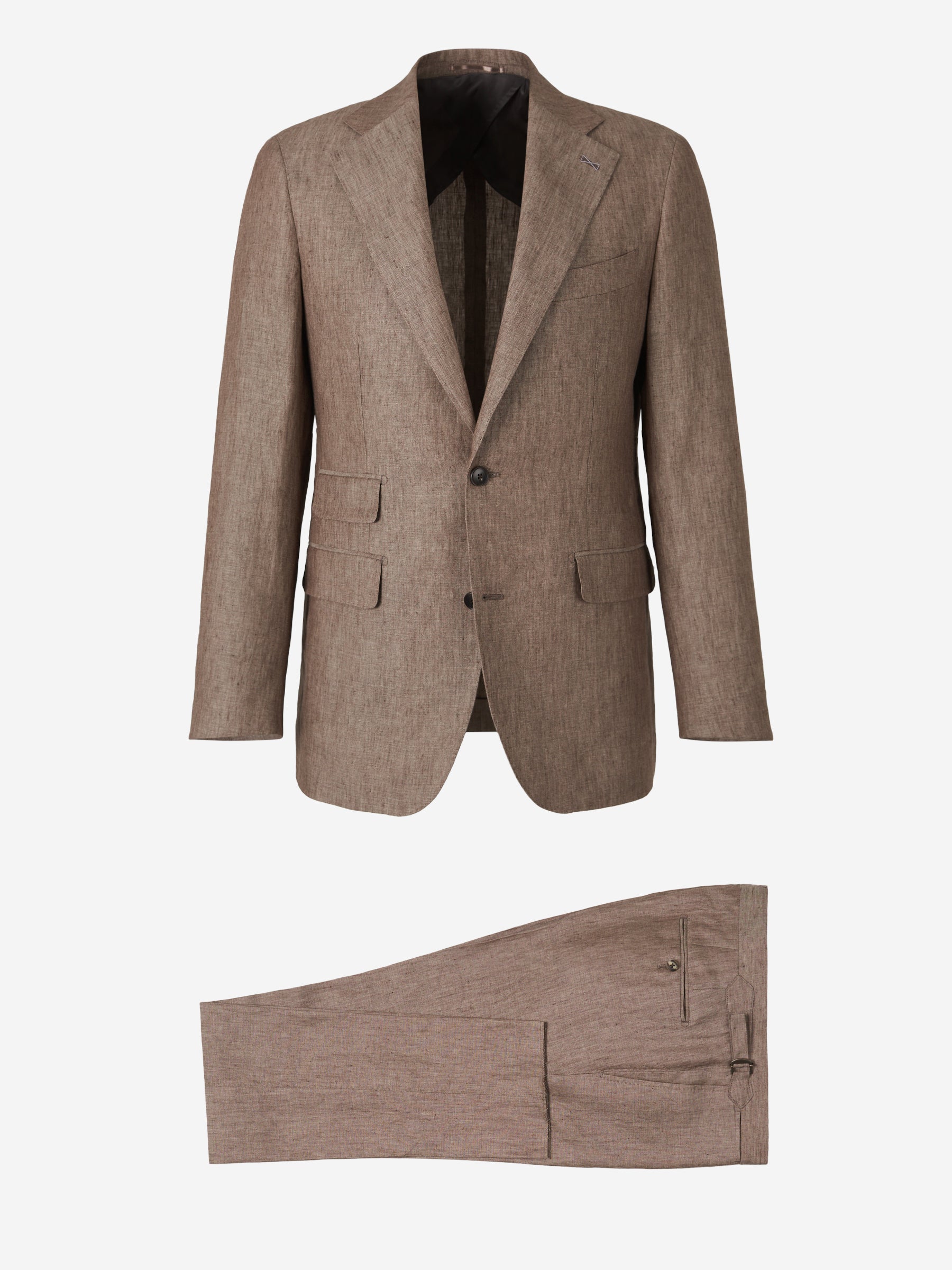 Santa Eulalia Hombre Barcelona Traje Liso Lino color Marrón sku 312-002842 02 - Foto 1