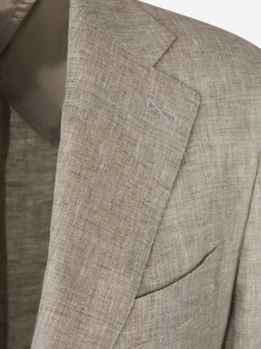 Santa Eulalia Hombre Barcelona Traje Liso Lino color Beige sku 312-002842 03 - Foto 3