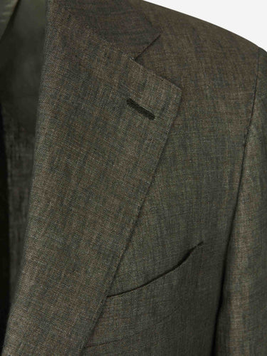 Santa Eulalia Hombre Barcelona Traje Liso Lino color Verde sku 312-002842 04 - Foto 3