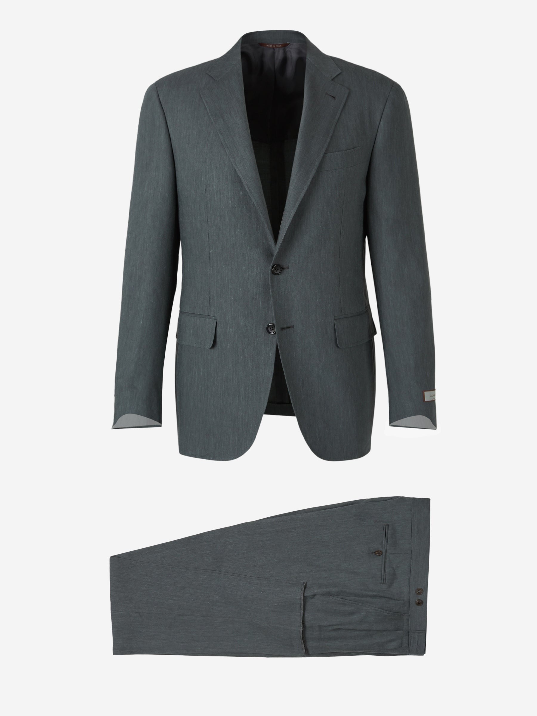 Canali Hombre Barcelona Traje Lino Lana Liso color Gris Piedra sku 312-002854 01 - Foto 1