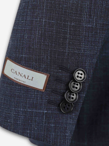 Canali Hombre Barcelona Traje recto en tejido texturizado de corte contemporáneo color Azul Marino sku 312-002913 02 - Foto 4